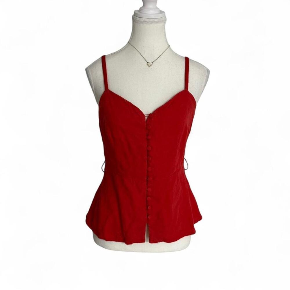 OYSHO Red Minimalist Going Out Casual Tank Perfect For Size Small Full Length